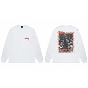 Stussy White Long Sleeve Graphic T-Shirt