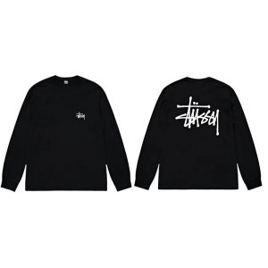 Stussy Black Long Sleeve Logo T-Shirt