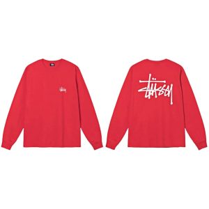 Stussy Red Long Sleeve Logo T-Shirt Streetwear
