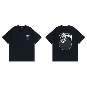 Stussy 8 Ball Graphic Black Short Sleeve T-Shirt