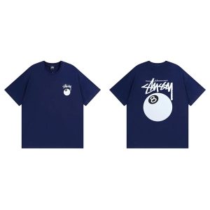Stussy 8 Ball Graphic Navy Short Sleeve T-Shirt