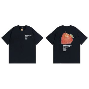 Stussy Strawberry Graphic Black T-Shirt