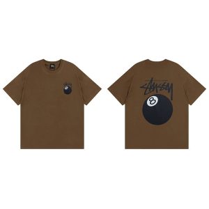 Stussy 8 Ball Brown Graphic T-Shirt