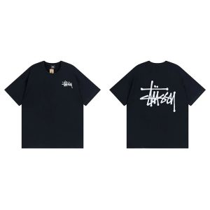 Stussy Black Logo Print Short Sleeve T-Shirt