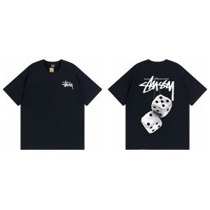 Stussy Dice Graphic Black Short Sleeve T-Shirt