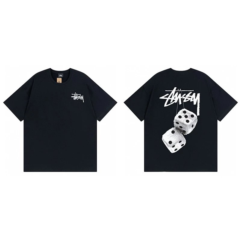 Stussy Dice Graphic Black Short Sleeve T-Shirt