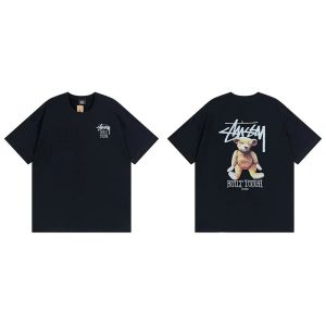 Stussy Built Tough Teddy Bear Black Graphic T-Shirt