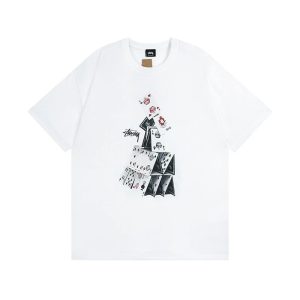 Stussy Playing Cards Graphic White T-Shirt