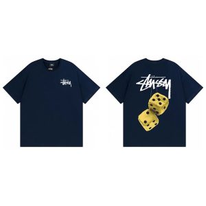Stussy Dice Graphic Navy Short Sleeve T-Shirt