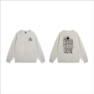 Stussy International Crew Grey Graphic Sweatshirt