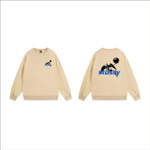 Stussy 8 Ball Skeleton Beige Crewneck Sweatshirt