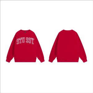 Stussy Red Logo Crewneck Sweater