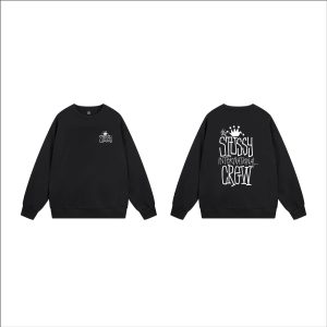 Stussy International Crew Black Graphic Sweater