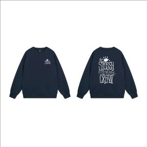 Stussy International Crew Navy Graphic Sweatshirt Sweater