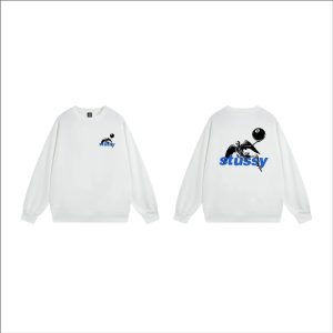 Stussy 8 Ball Skeleton White Crewneck Sweatshirt