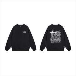 Stussy Black Graffiti Logo Crewneck Sweater