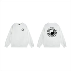 Stussy White Logo Graphic Crewneck Sweatshirt