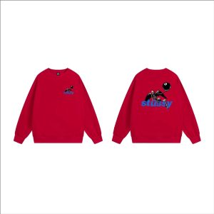 Stussy 8 Ball Graphic Red Crewneck Sweater
