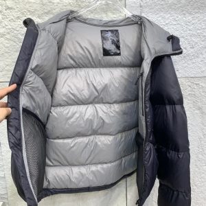 Stussy Men’s Black Grey Hooded Puffer Down Jacket