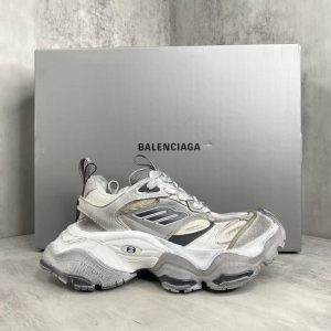 Balenciaga Runner White Silver Mesh Sneakers