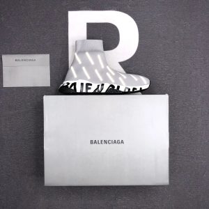 Balenciaga Grey Logo Sock High Top Sneakers