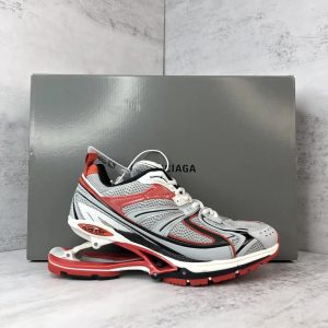 Balenciaga Red Gray Chunky Runner Sneakers