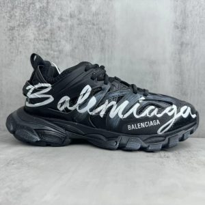 Balenciaga Black Graffiti Logo Chunky Sneakers
