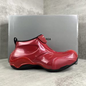Balenciaga Red Slip-On High Top Sneaker Shoes