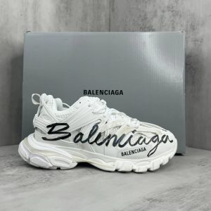 Balenciaga Triple S White Logo Chunky Sneakers