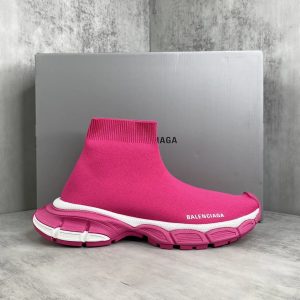 Balenciaga Speed Trainer Pink Knit Sock Sneakers
