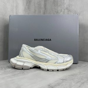 Balenciaga Runner White Silver Mesh Sneakers