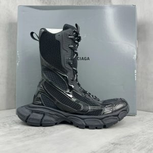 Balenciaga Black Mesh High-Top Chunky Sneaker Boots