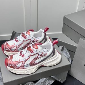 Balenciaga Red White Chunky Dad Sneakers Shoes