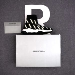Balenciaga Speed Trainer Black Reflective Sock Sneakers