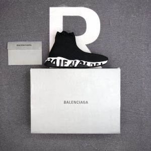 Balenciaga Speed Trainer Black White Logo Sneakers
