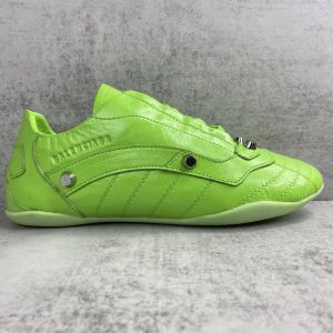 Balenciaga Neon Green Leather Casual Sneakers