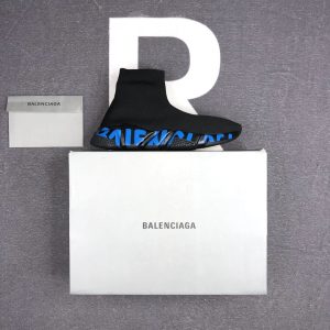 Balenciaga Black Blue Knit Sock Sneakers