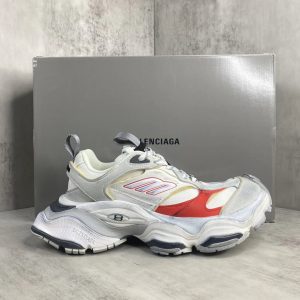 Balenciaga Triple S White Red Chunky Sneakers
