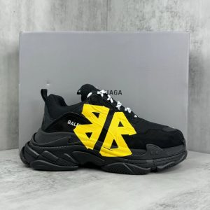 Balenciaga Triple S Black Yellow Chunky Sneakers