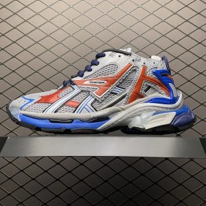 Balenciaga Runner White Blue Red Silver Shoes