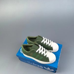 Adidas Superstar Green White Shell Toe Sneakers