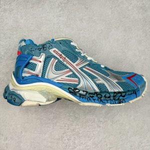 Balenciaga Blue Mesh Graffiti Chunky Sneakers