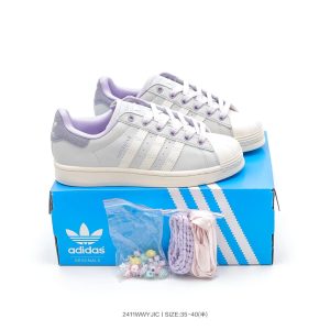 Adidas Originals Superstar White Purple Kids Sneakers