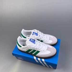 Adidas Samba OG White Green Low Top Sneakers