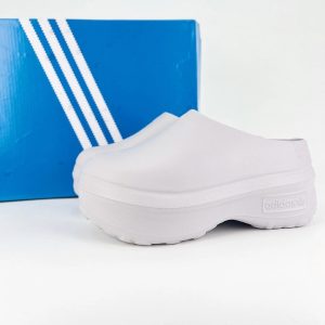Adidas Adilette Clog White Platform Slip-On Shoes