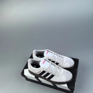 Adidas White Black Stripe Low Top Sneakers