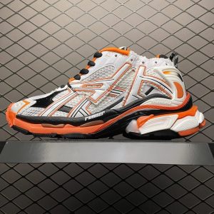 Balenciaga Men’s Chunky Running Sneakers Orange Black White