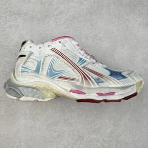 Balenciaga Runner White Pink Blue Mesh Sneakers