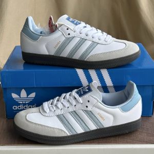 Adidas Samba OG White Blue Low Top Sneakers