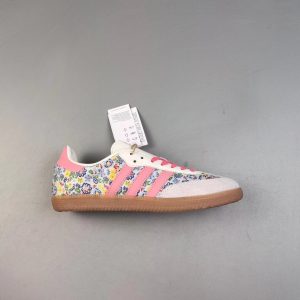 Adidas Samba Floral Pink Stripes Gum Sole Casual Shoes